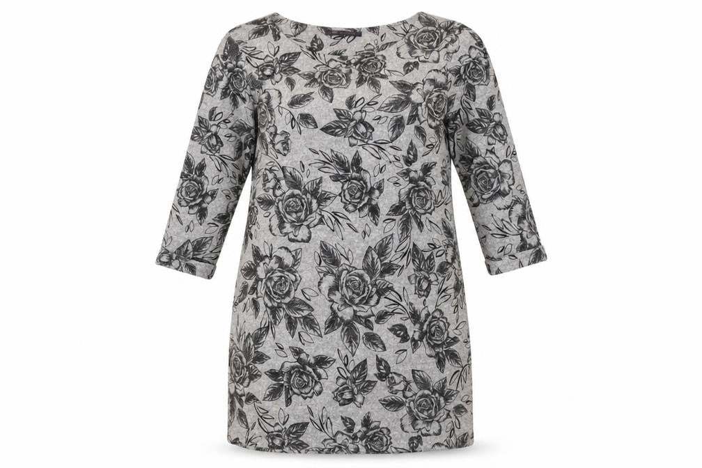 Marks and Spencer Women’s Grey Floral Shift Dress Size 12