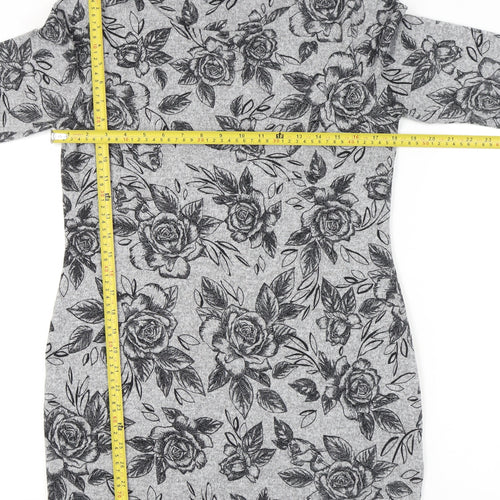 Marks and Spencer Women’s Grey Floral Shift Dress Size 12