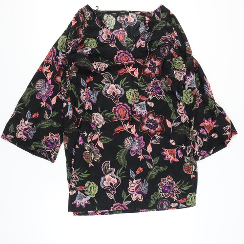 Next Womens Multicoloured Floral Cotton Tunic Blouse Size 14