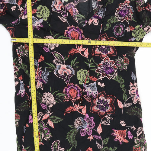 Next Womens Multicoloured Floral Cotton Tunic Blouse Size 14