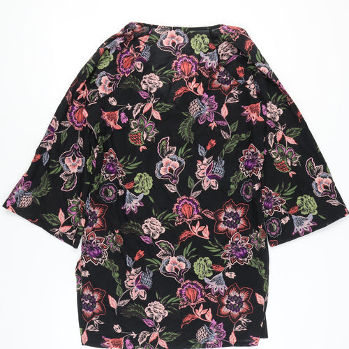 Next Womens Multicoloured Floral Cotton Tunic Blouse Size 14