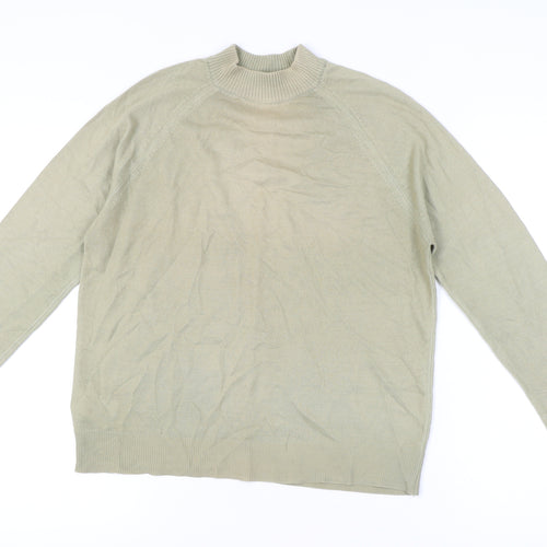 St Michael Women's Beige Size 14 Mock Neck Acrylic Jumper