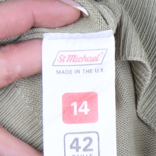 St Michael Women's Beige Size 14 Mock Neck Acrylic Jumper
