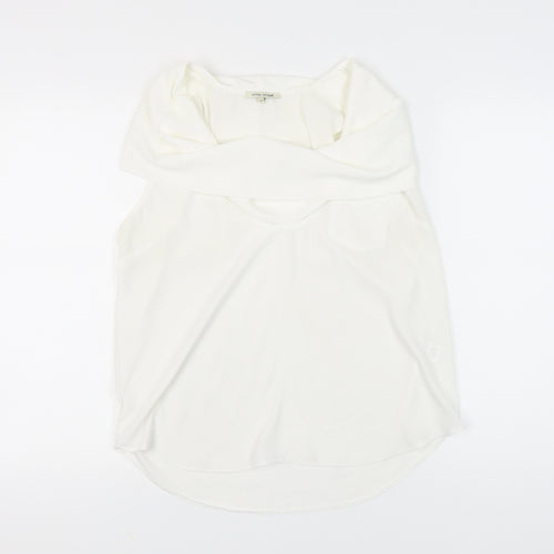 River Island Women’s White Cowl Neck Sleeveless Blouse Size 14