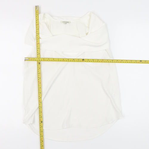 River Island Women’s White Cowl Neck Sleeveless Blouse Size 14