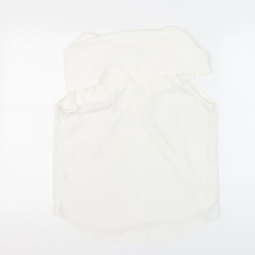 River Island Women’s White Cowl Neck Sleeveless Blouse Size 14