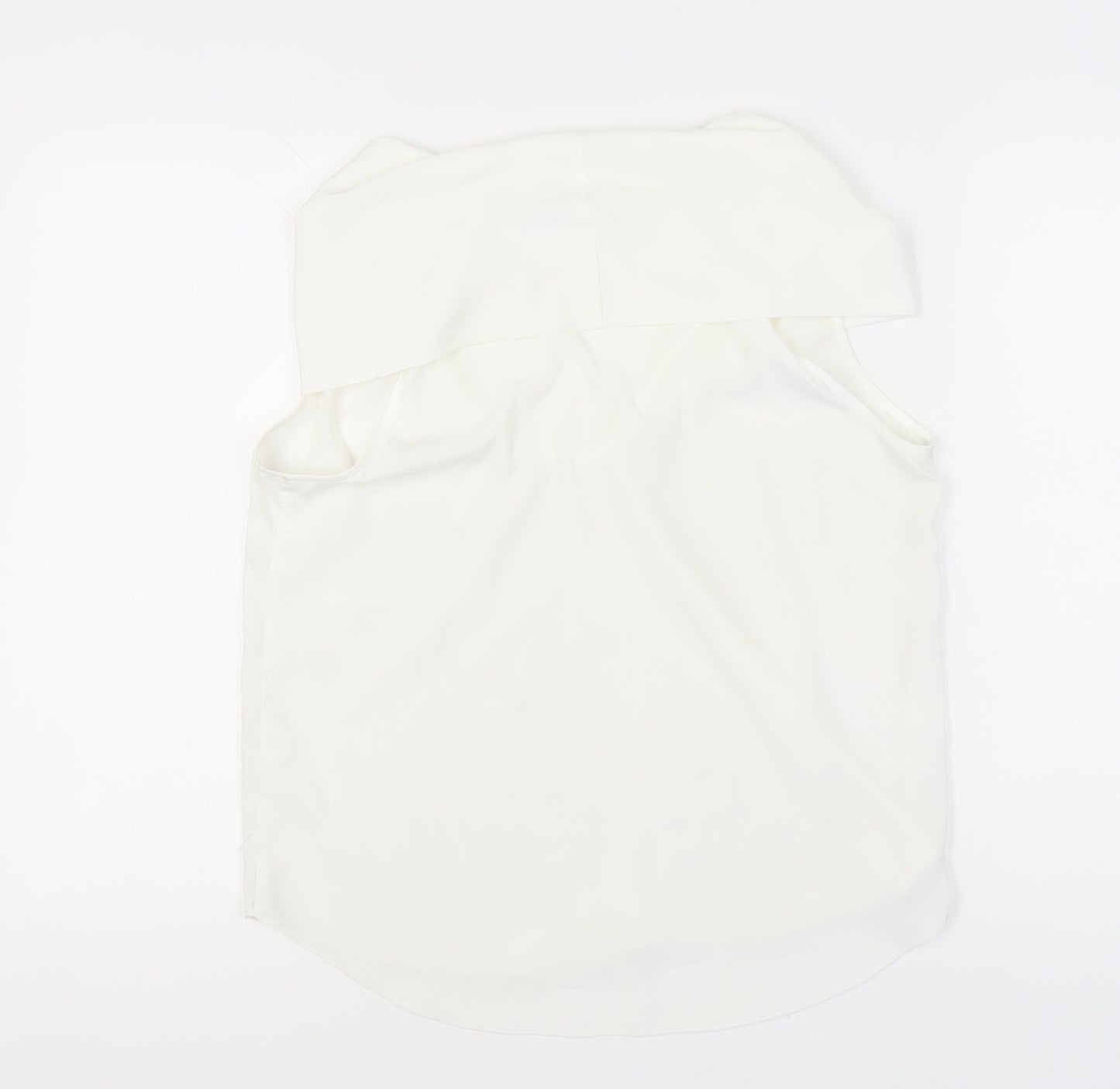 River Island Women’s White Cowl Neck Sleeveless Blouse Size 14