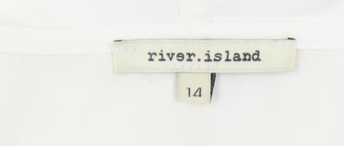 River Island Women’s White Cowl Neck Sleeveless Blouse Size 14