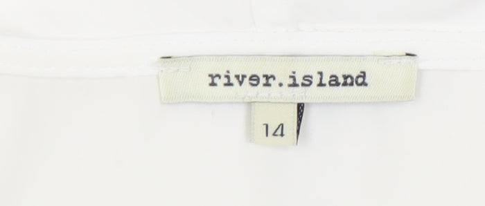 River Island Women’s White Cowl Neck Sleeveless Blouse Size 14