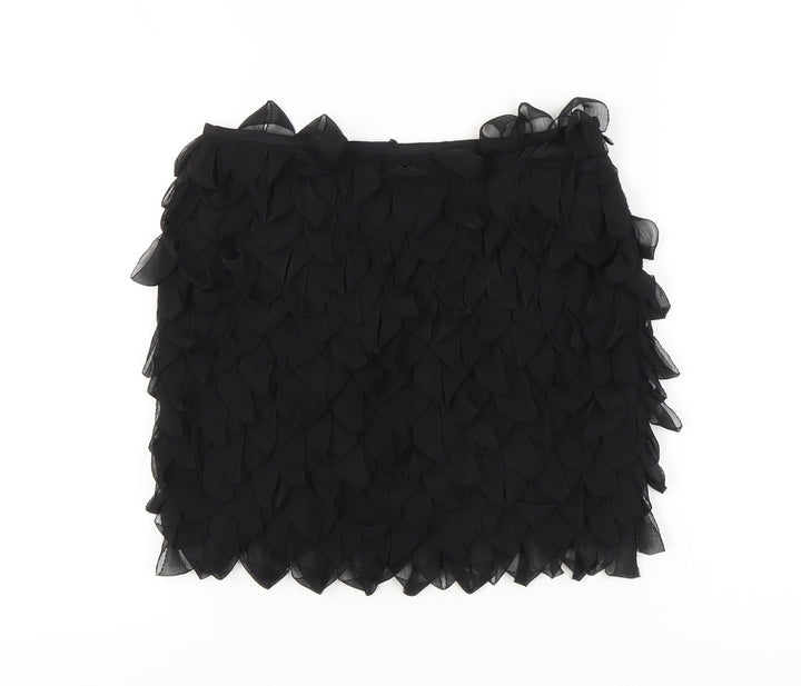 ASOS Women’s Black Mini Skirt Size 10 Viscose Party Cocktail Layered