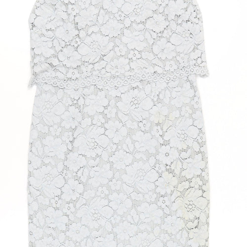 Marks and Spencer Women’s Grey Lace Sheath Dress Size 10 Knee Length
