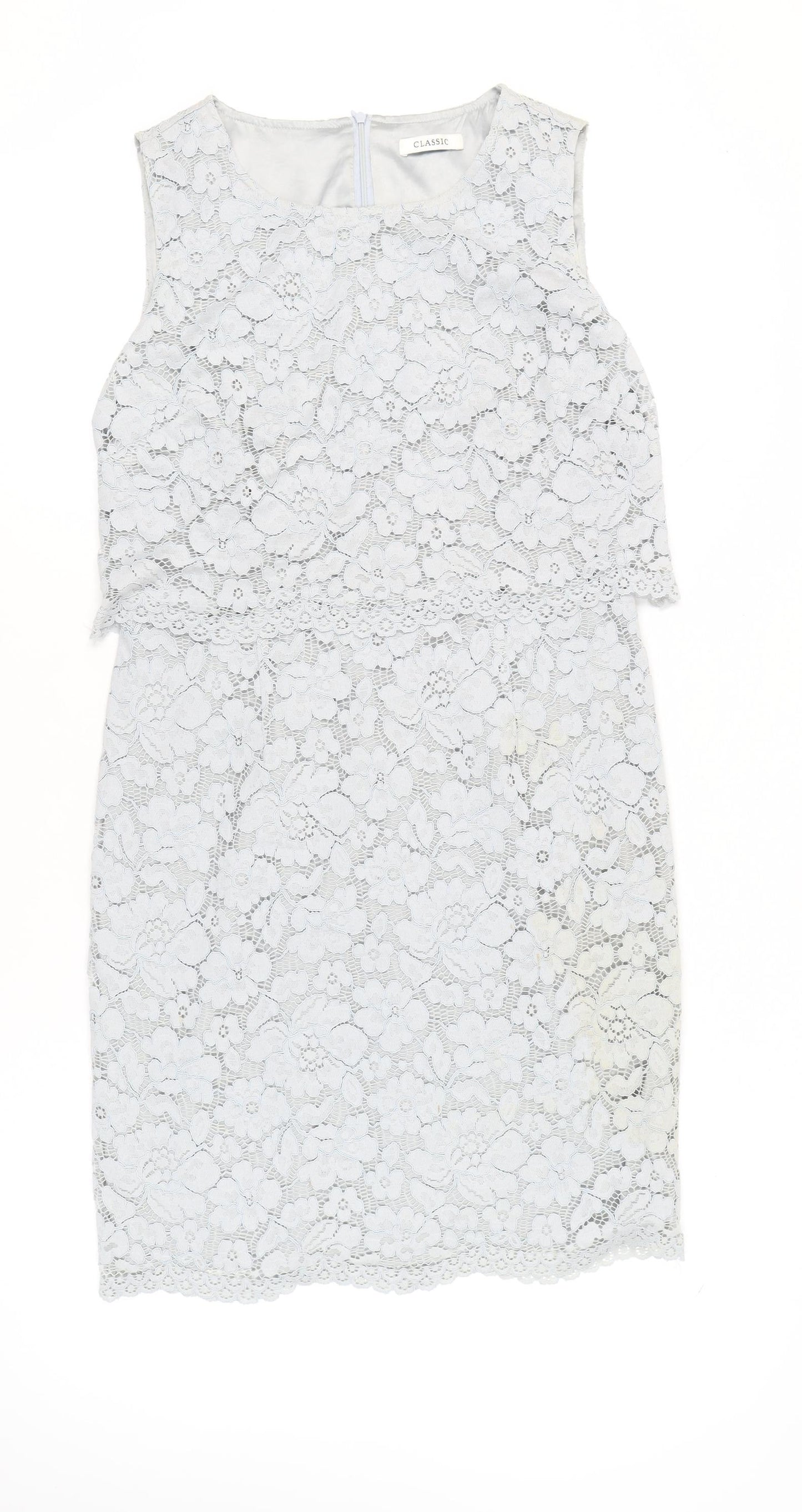 Marks and Spencer Women’s Grey Lace Sheath Dress Size 10 Knee Length