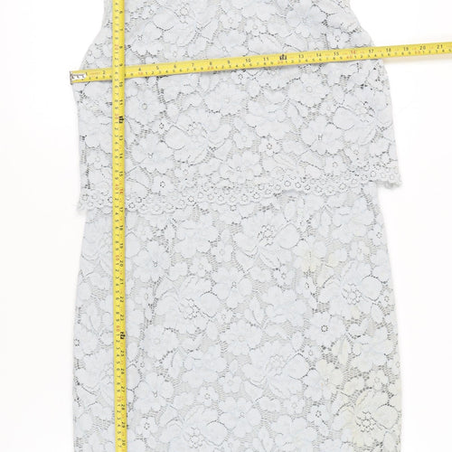 Marks and Spencer Women’s Grey Lace Sheath Dress Size 10 Knee Length
