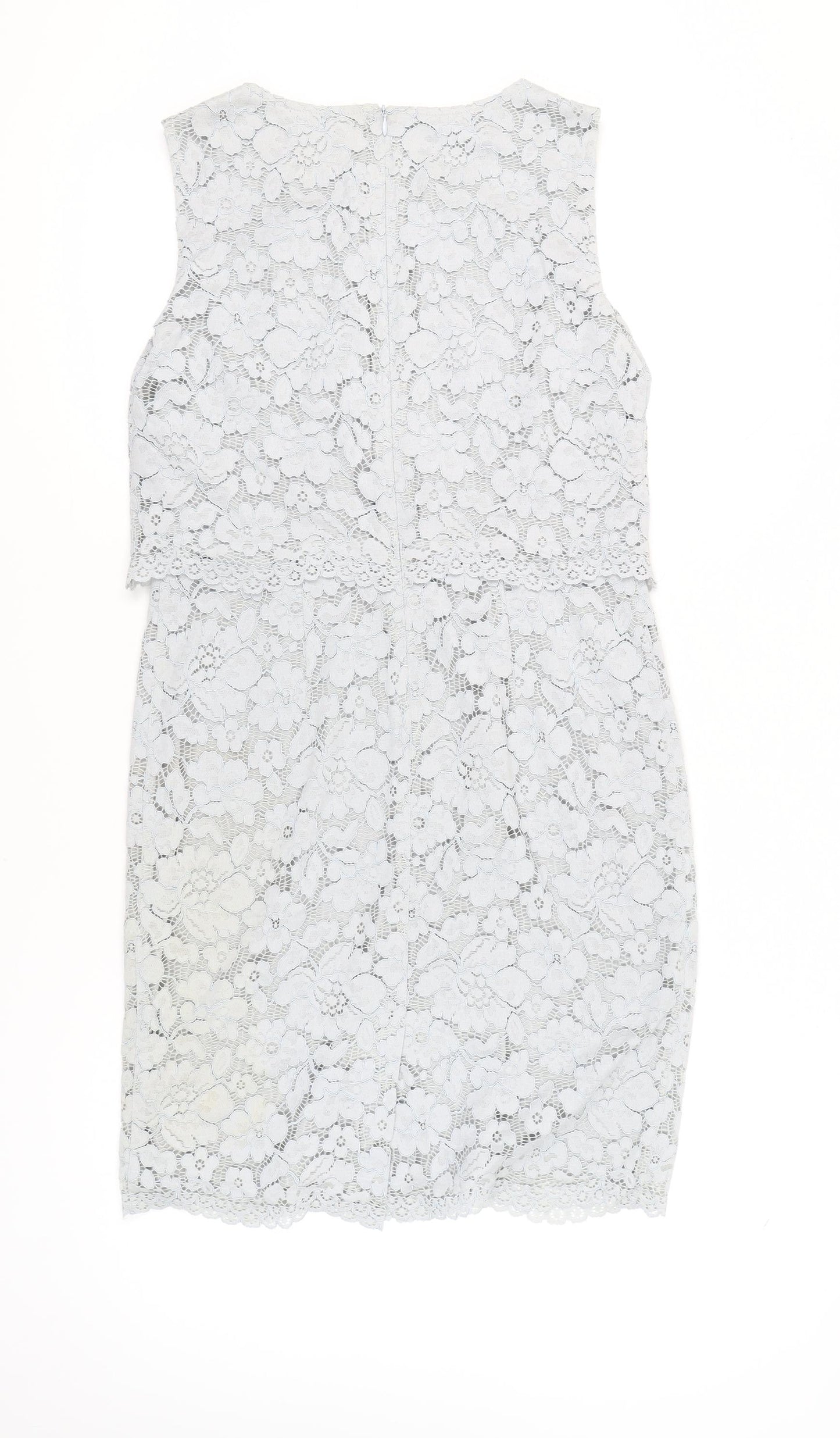 Marks and Spencer Women’s Grey Lace Sheath Dress Size 10 Knee Length