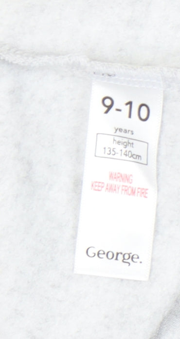 George Girls Trolls Hoodie Grey Sequin Pullover Hooded Sweatshirt 9-10Y