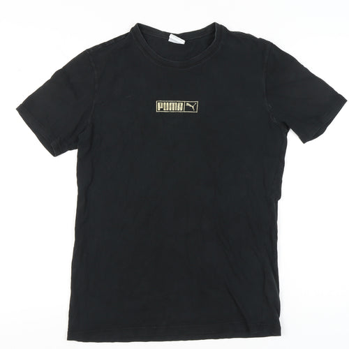 Puma Men's Black Small Logo T-Shirt Crew Neck Short Sleeve