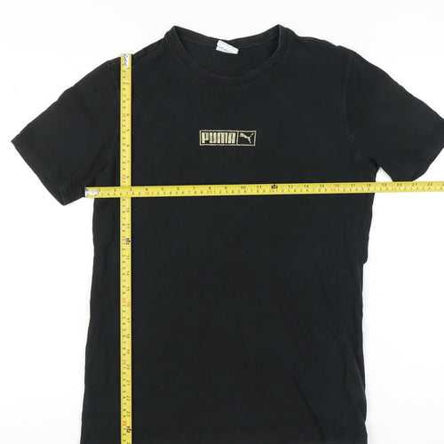 Puma Men's Black Small Logo T-Shirt Crew Neck Short Sleeve