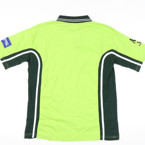 M.S Sports Men’s Green Cricket Polo Shirt L Embroidered Pepsi Logo