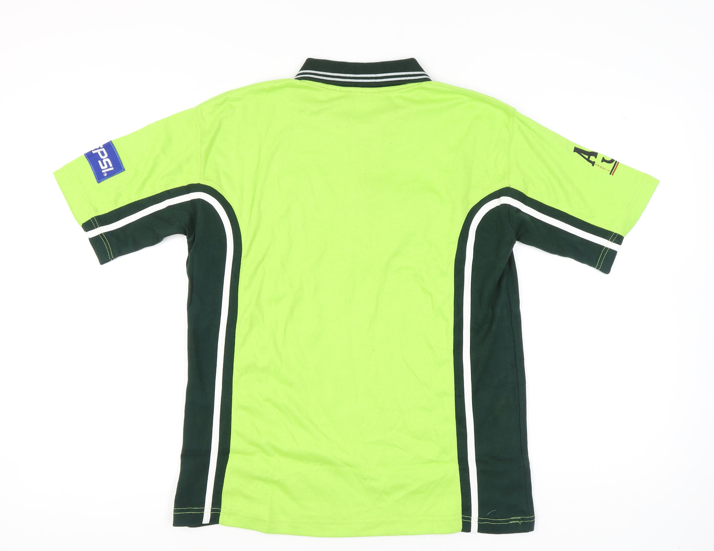 M.S Sports Men’s Green Cricket Polo Shirt L Embroidered Pepsi Logo