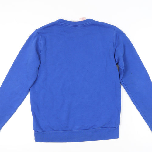 Adidas Teens Blue Logo Pullover Sweatshirt Size 14Y Cotton Blend