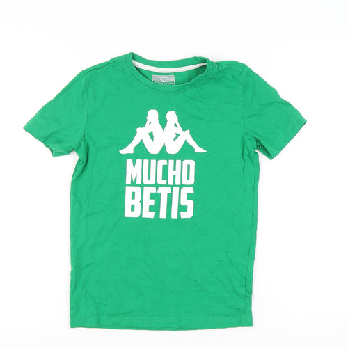 Kappa Boys Green 12 Years Logo Football Graphic Short Sleeve T-Shirt