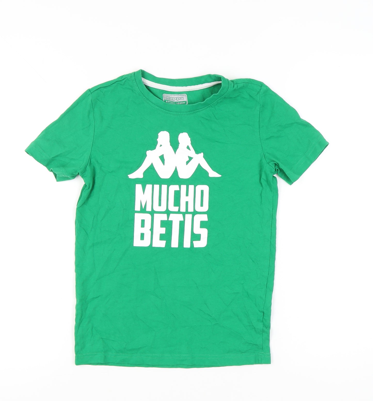 Kappa Boys Green 12 Years Logo Football Graphic Short Sleeve T-Shirt