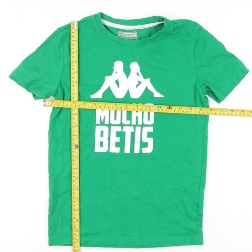 Kappa Boys Green 12 Years Logo Football Graphic Short Sleeve T-Shirt