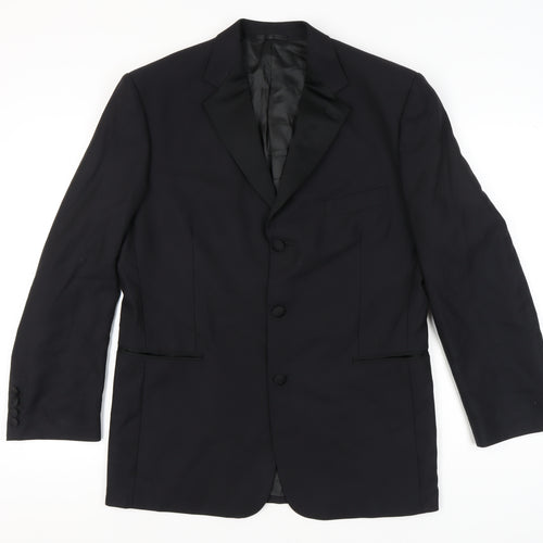 Jaeger Men's Black Wool 50R Suit Jacket Classic Formal Wear