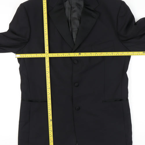 Jaeger Men's Black Wool 50R Suit Jacket Classic Formal Wear