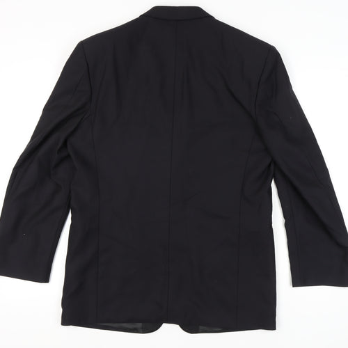 Jaeger Men's Black Wool 50R Suit Jacket Classic Formal Wear