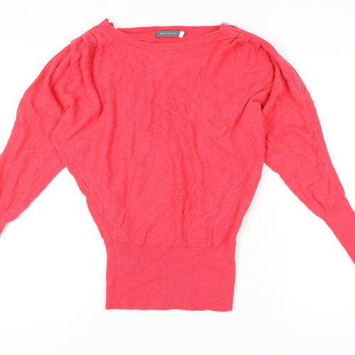 Mint Velvet Womens Pink XS Boat Neck Dolman Sleeve Jumper