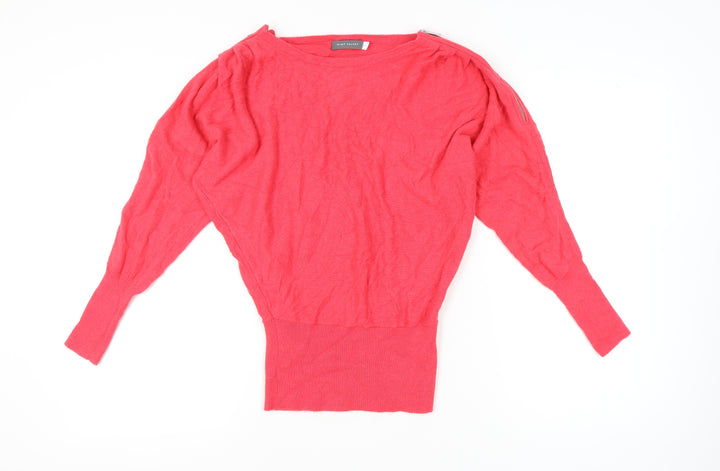 Mint Velvet Womens Pink XS Boat Neck Dolman Sleeve Jumper