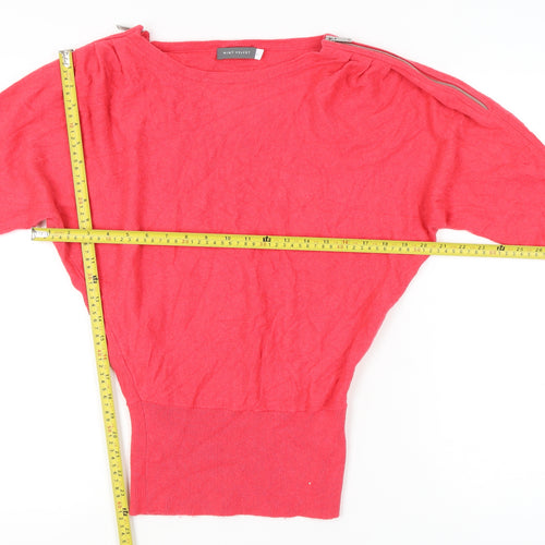 Mint Velvet Womens Pink XS Boat Neck Dolman Sleeve Jumper