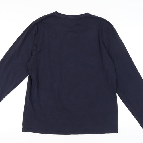 Calvin Klein Jeans Men's Blue XL Slim Fit Logo Long Sleeve T-Shirt