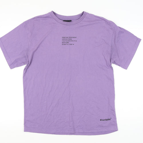 Frontside Men’s Purple XL Crew Neck Short Sleeve Cotton T-Shirt