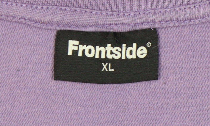 Frontside Men’s Purple XL Crew Neck Short Sleeve Cotton T-Shirt