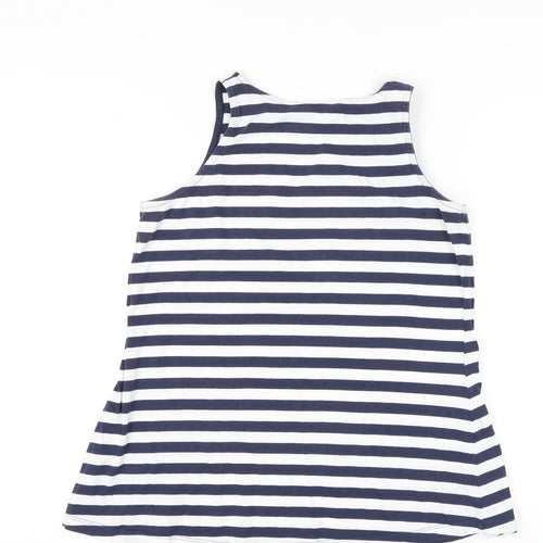SoulCal & Co Women’s Blue White Striped Tank Top UK 8 Cotton Nautical