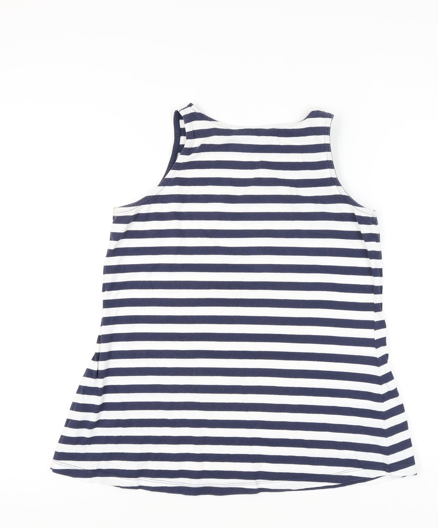 SoulCal & Co Women’s Blue White Striped Tank Top UK 8 Cotton Nautical