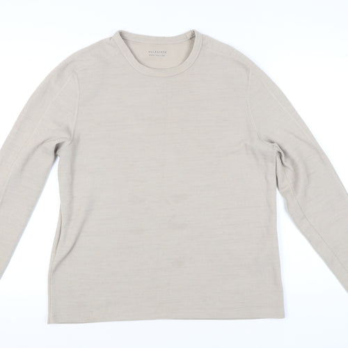 AllSaints Mens Beige Medium Pullover Jumper Crew Neck Knit