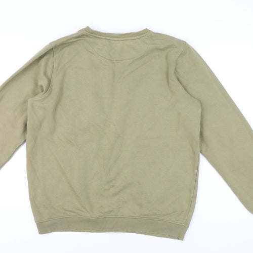 Holyfield Boys Green Pullover Sweatshirt 14-16Y Regular Fit Crew Neck