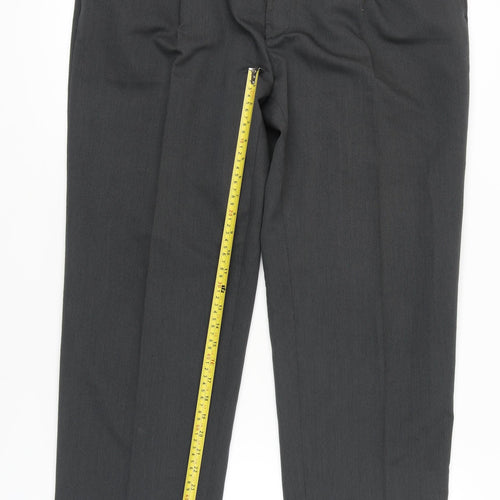 Next Men’s Grey Dress Trousers 38R Regular Fit Pleated Work Pants