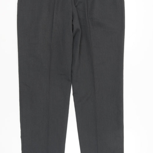 Next Men’s Grey Dress Trousers 38R Regular Fit Pleated Work Pants