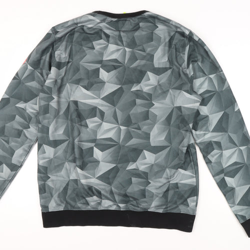 Replay Mens Grey Graphic Geometric Pullover Sweatshirt 2XL