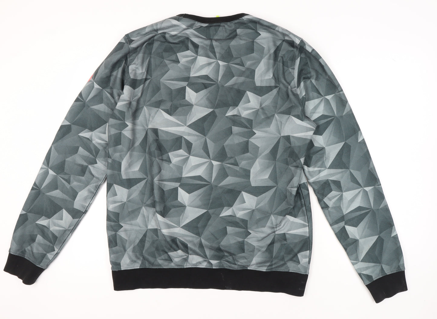 Replay Mens Grey Graphic Geometric Pullover Sweatshirt 2XL