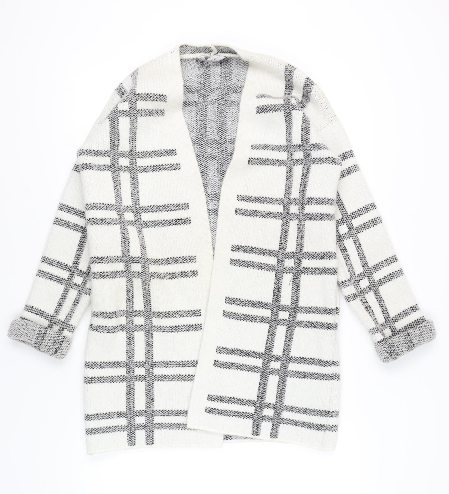 Marks and Spencer Womens Ivory Check Cardigan Size M Knitwear