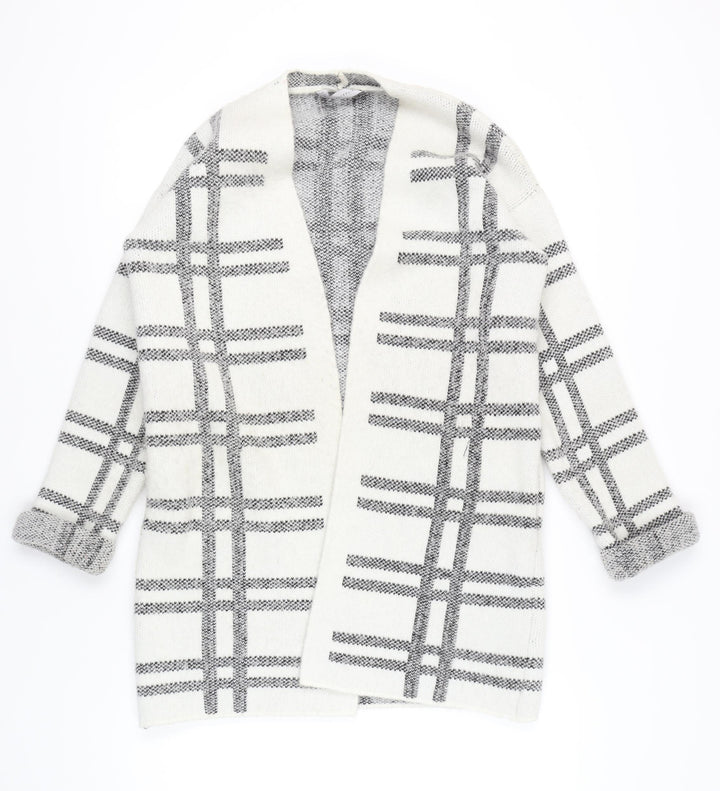 Marks and Spencer Womens Ivory Check Cardigan Size M Knitwear