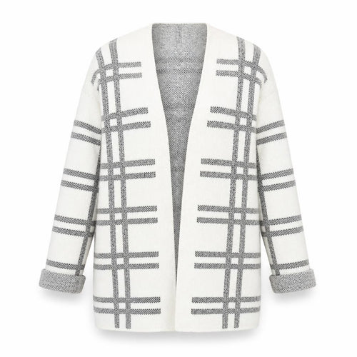 Marks and Spencer Womens Ivory Check Cardigan Size M Knitwear