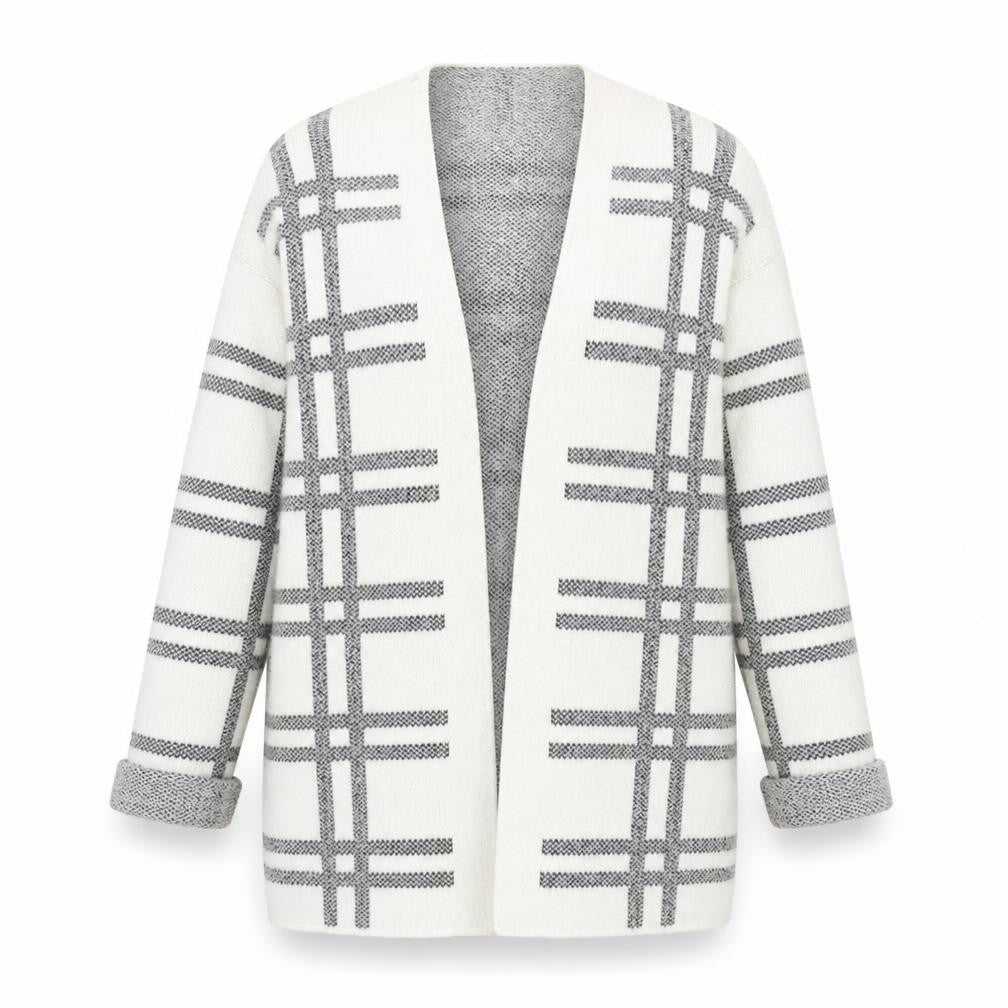 Marks and Spencer Womens Ivory Check Cardigan Size M Knitwear