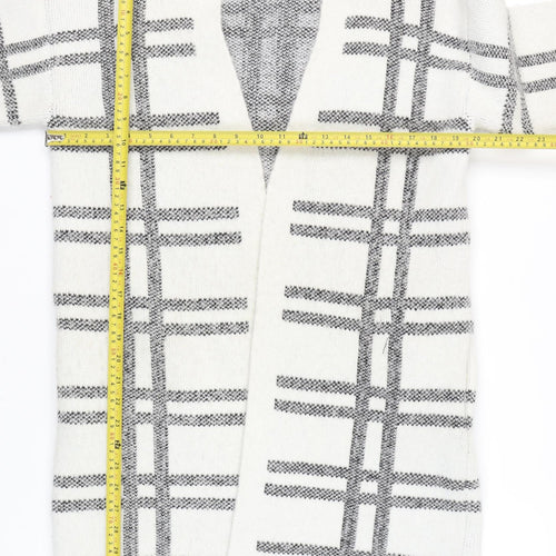 Marks and Spencer Womens Ivory Check Cardigan Size M Knitwear