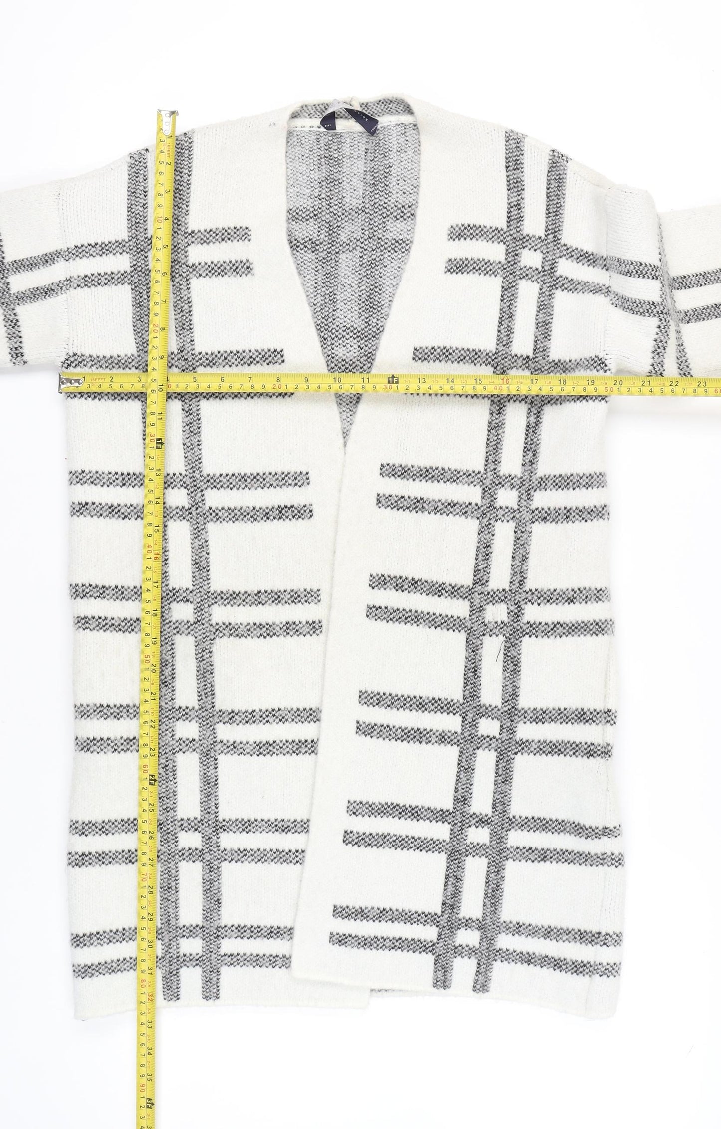 Marks and Spencer Womens Ivory Check Cardigan Size M Knitwear